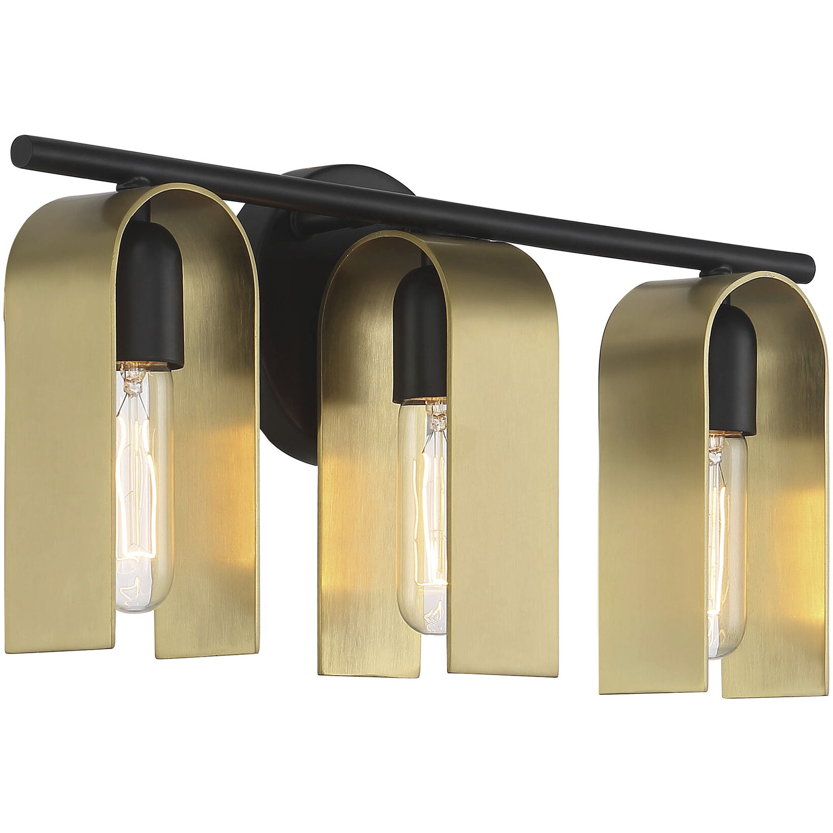 U Turn 3 Light 18 inch Matte Black Vanity Light Wall Light